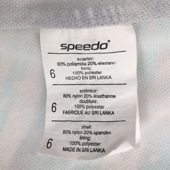 Speedo aqua blue print one piece swimsuit size 6 - Picture 7 of 7